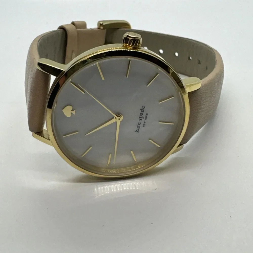 Kate Spade New York Metro 0073 Women's Beige Leather Analog Dial Watch JNA461